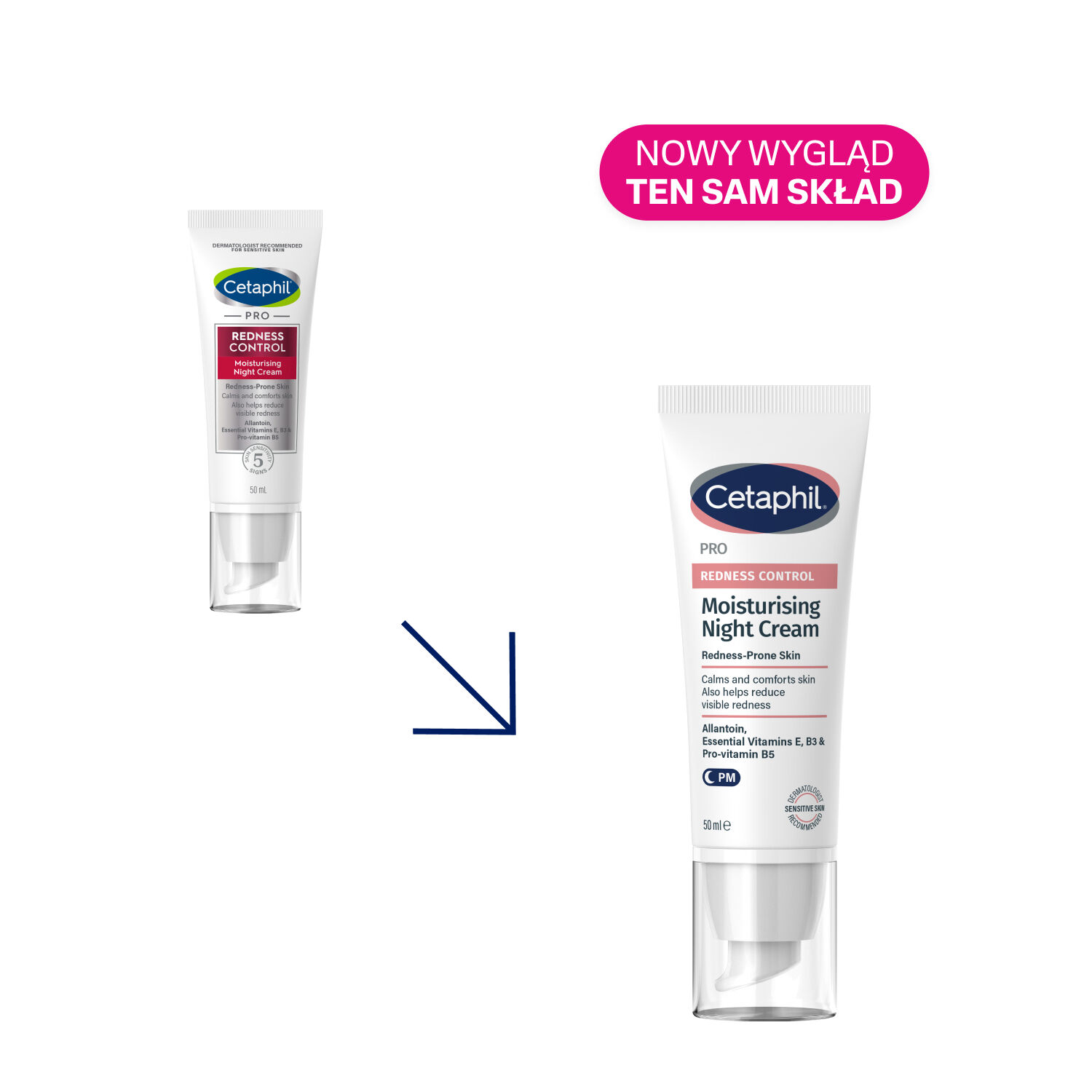 Cetaphil PRO Redness Control Night Cream - PRO Redness Control Krem Nawilżający Na Noc