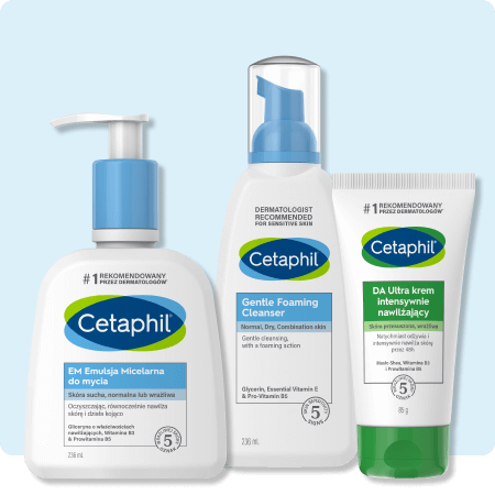 Zestaw EM Emulsja micelarna do mycia 236 ml, Lekka pianka do mycia 236 ml i DA Ultra krem intensywnie nawilżający 85 g