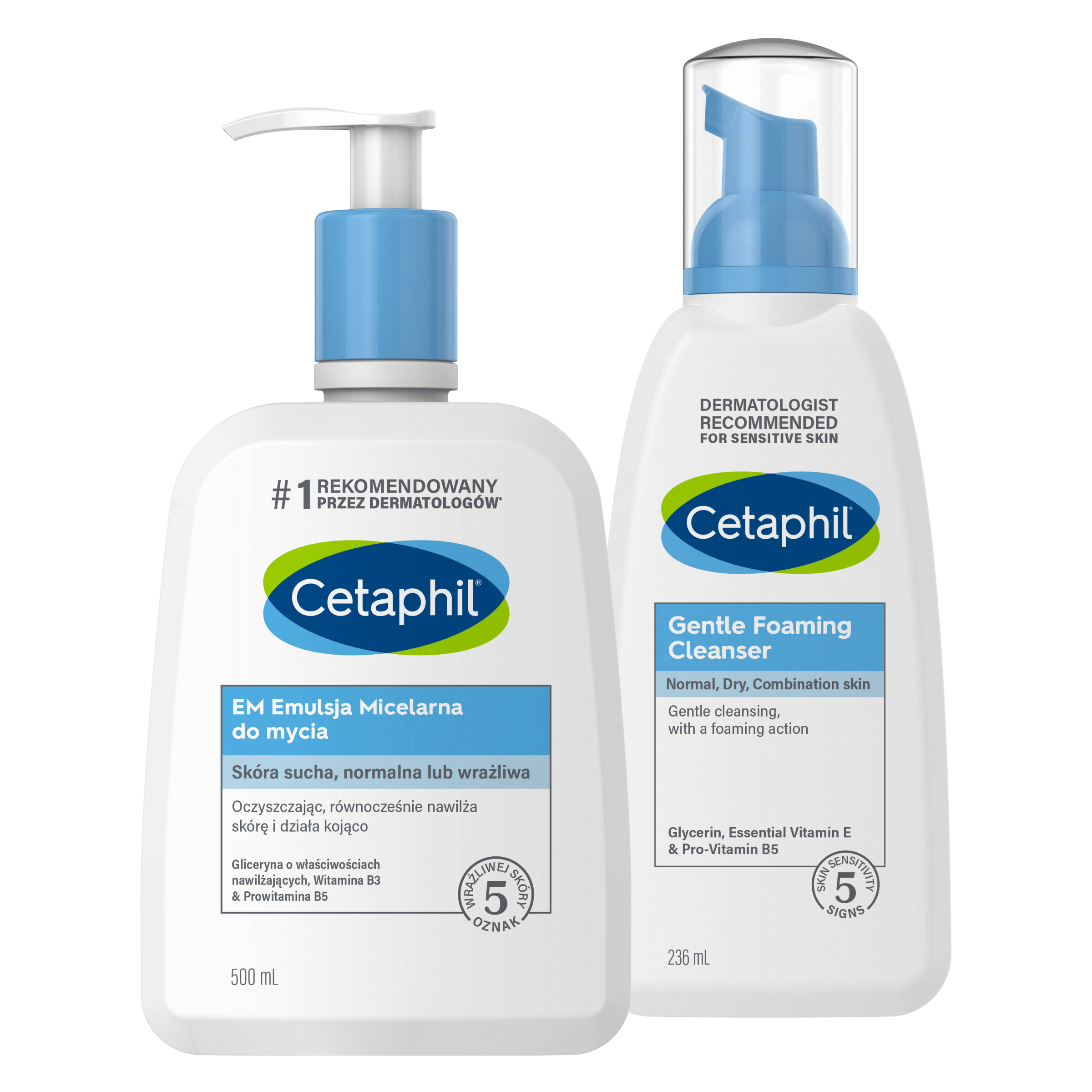 Zestaw EM Emulsja micelarna do mycia 500 ml i Lekka Pianka do mycia 236 ml