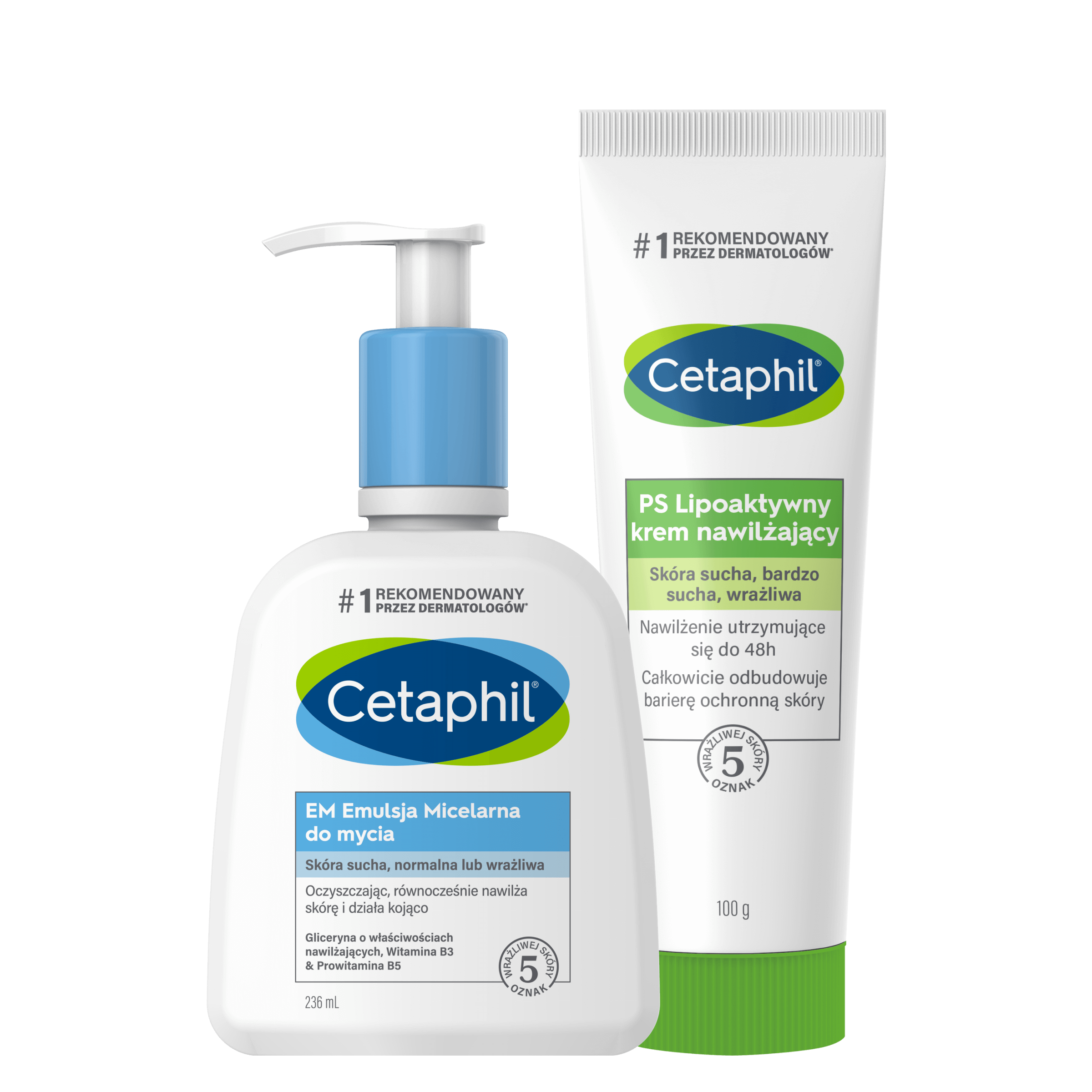 Zestaw EM Emulsja micelarna do mycia 236 ml i PS Lipoaktywny krem nawilżający 100 g