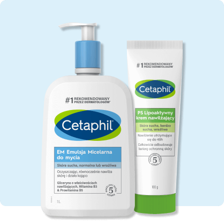 Zestaw EM Emulsja micelarna do mycia 1l, PS Lipoaktywny krem nawilżający