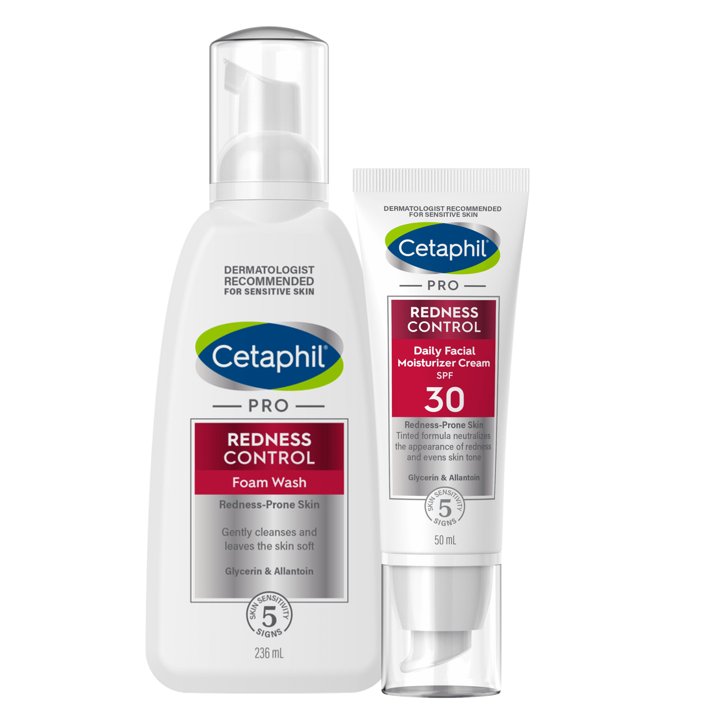 Zestaw PRO Redness control pianka do mycia i PRO Redness control krem nawilżający na dzień SPF 30