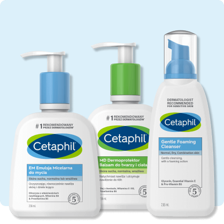 Zestaw EM Emulsja micelarna do mycia 236 ml, Lekka pianka do mycia 236 ml i MD Dermoprotektor balsam do twarzy i ciała 236 ml