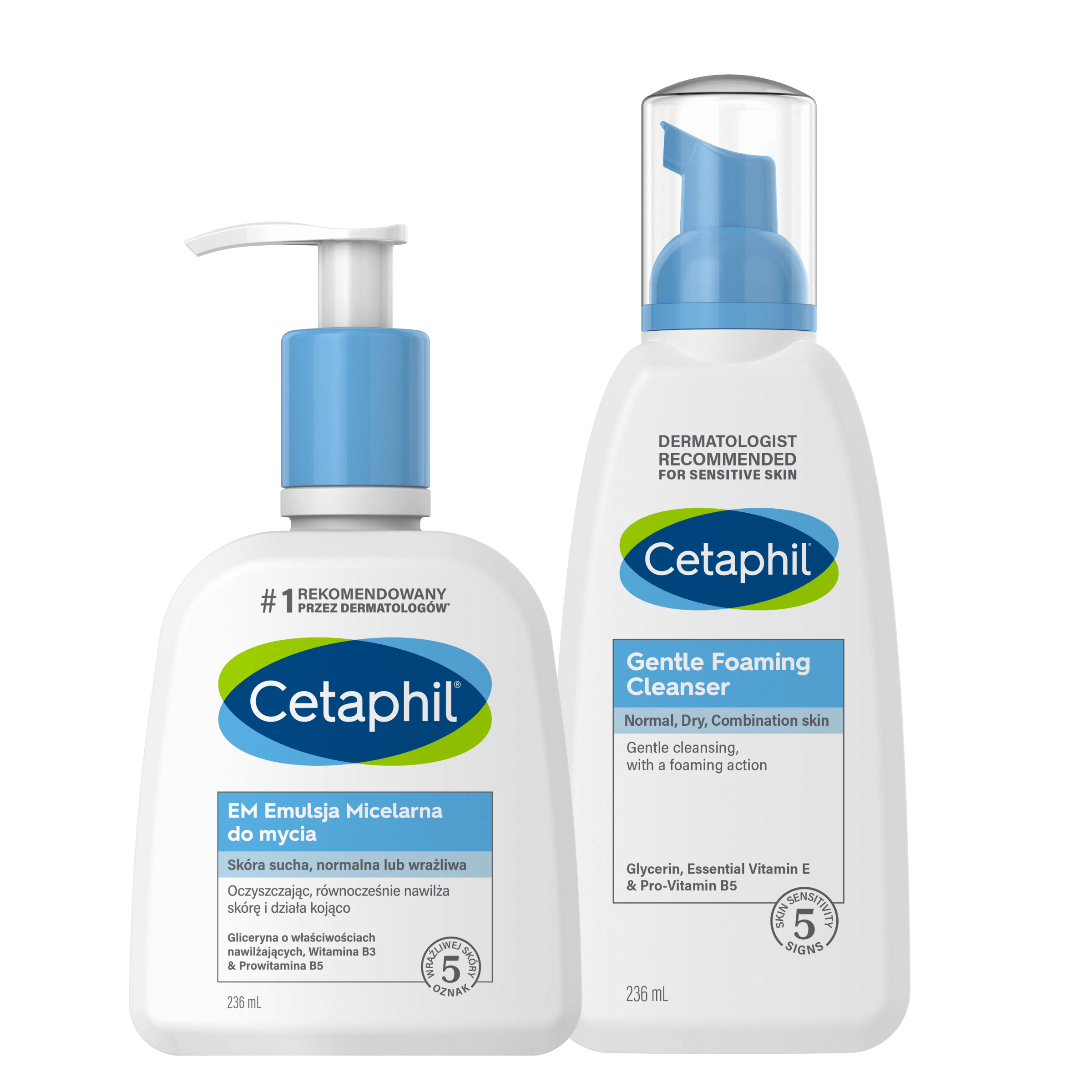 Zestaw EM Emulsja micelarna do mycia 236 ml i Lekka Pianka do mycia 236 ml