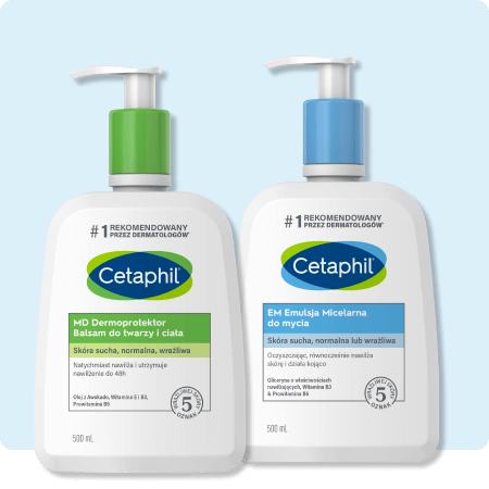 Zestaw EM Emulsja micelarna do mycia 500 ml i MD Dermoprotektor Balsam do twarzy i ciała 500 ml